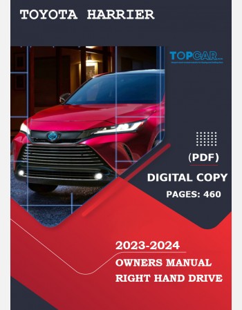 toyota harrier 2023-2024 owners manual in english